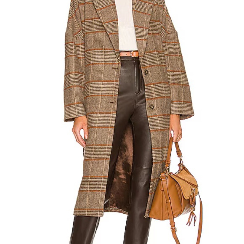 Astr the Label Dalary Plaid Wool Blend Coat